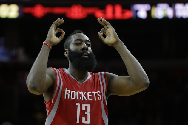 Houston Rockets' James Harden in action during an NBA basketball game against the Philadelphia 76ers, Monday, Nov. 3, 2014, in Philadelphia. (AP Photo/Matt Slocum) Houston Rockets' James Harden in action during an NBA basketball game against the Philadelphia 76ers, Monday, Nov. 3, 2014, in Philadelphia. (AP Photo/Matt Slocum)
