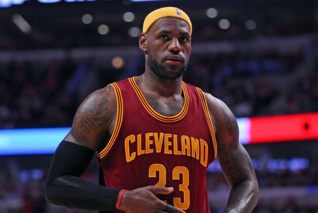 Oct 31, 2014; Chicago, IL, USA; Cleveland Cavaliers forward LeBron James (23) during the second half against the Chicago Bulls at the United Center. Cleveland won 114-108 in overtime. Mandatory Credit: Dennis Wierzbicki-USA TODAY Sports