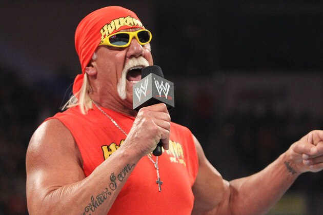 WWE 2K15 cover Superstar John Cena and WWE Hall of Famer Hulk Hogan discuss their respect for one another at the SummerSlam Confidential Panel and WWE 2K15 roster reveal at Club Nokia, on Saturday, August 16, 2014 in Los Angeles. (Photo by Todd Williamson/Invision for 2K/AP Images)