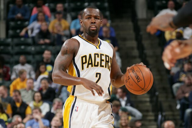 INDIANAPOLIS, IN - NOVEMBER 4: Rodney Stuckey #2 of the Indiana Pacers drives against the Milwaukee Bucks at Bankers Life Fieldhouse on November 4, 2014 in Indianapolis, Indiana. NOTE TO USER: User expressly acknowledges and agrees that, by downloading and/or using this Photograph, user is consenting to the terms and conditions of the Getty Images License Agreement. Mandatory Copyright Notice: Copyright 2014 NBAE (Photo by Ron Hoskins/NBAE via Getty Images)