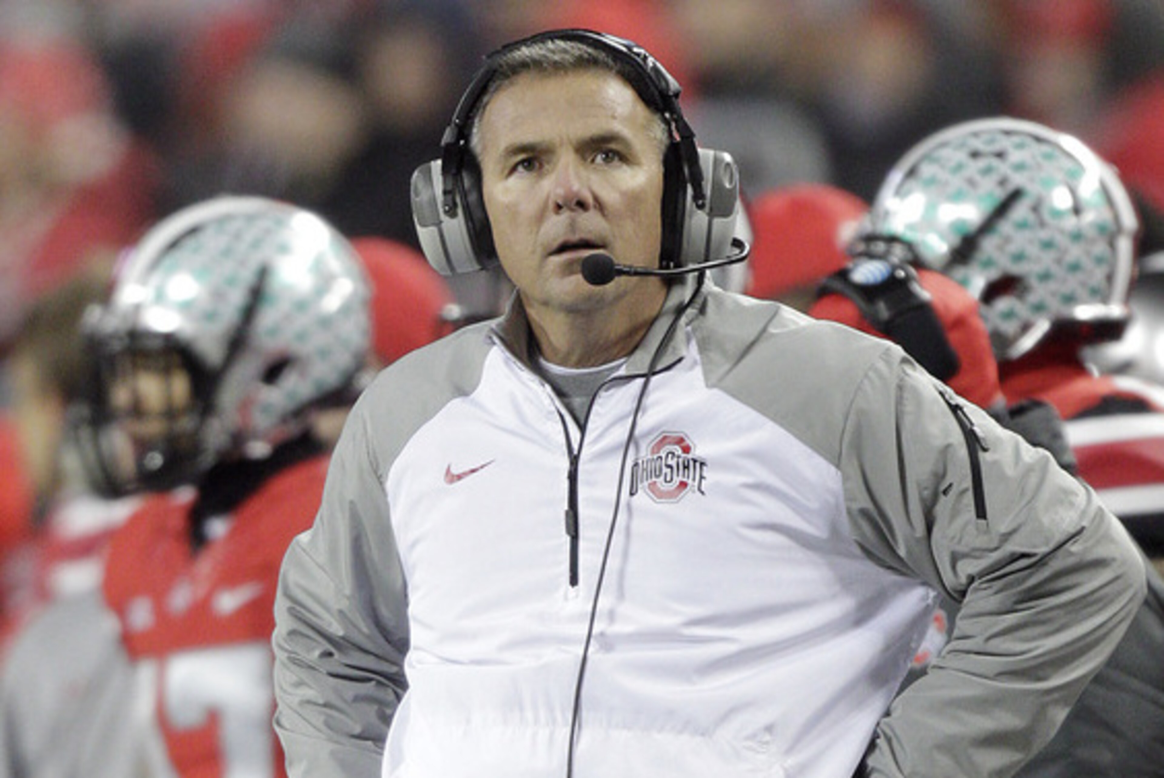 Ohio State head coach Urban Meyer on the sidelines against Illinois during an NCAA college football game Saturday, Nov. 1, 2014, in Columbus, Ohio. (AP Photo/Jay LaPrete)