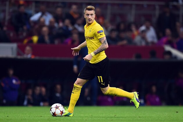ISTANBUL, TURKEY - OCTOBER 22:  Marco Reus of Dortmund runs with the ball the UEFA Champions League group D match between Glatasaray AS and Borussia Dortmund at Ali Sami Yen Spor Kompleksi on October 22, 2014 in Istanbul, Turkey.  (Photo by Lars Baron/Getty Images)