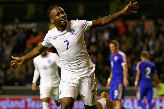 WOLVERHAMPTON, ENGLAND - OCTOBER 10:  Saido Berahino of England runs away to celebrate after scoring his teams second goal from the penalty spot during the UEFA U21 Championship Playoff First Leg match between England and Croatia at Molineux on October 10, 2014 in Wolverhampton, England.  (Photo by Clive Brunskill/Getty Images)