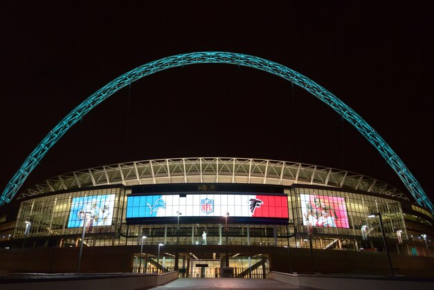 Oct 26, 2014; London, UNITED KINGDOM; General view of Wembley Stadium during the NFL International Series game between the Detroit Lions and the Atlanta Falcons. Mandatory Credit: Kirby Lee-USA TODAY Sports