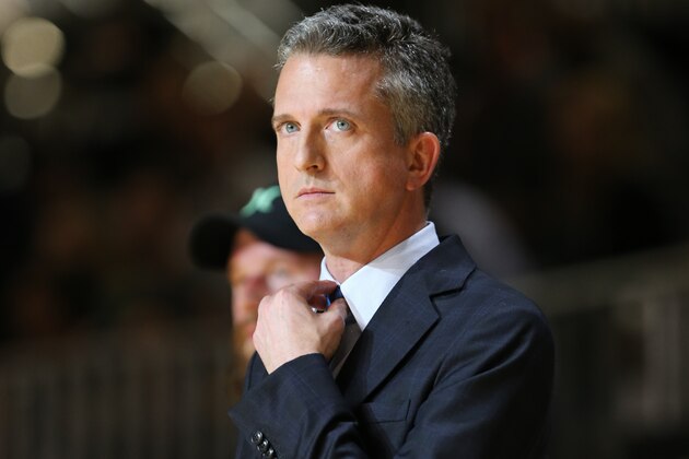 NEW ORLEANS, LA - FEBRUARY 14: ESPN TV Personality Bill Simmons Coach of the West Team reacts to a play during the Sprint NBA All-Star Celebrity Game at Sprint Arena during the 2014 NBA All-Star Jam Session at the Ernest N. Morial Convention Center on February 14, 2014 in New Orleans, Louisiana. NOTE TO USER: User expressly acknowledges and agrees that, by downloading and/or using this photograph, user is consenting to the terms and conditions of the Getty Images License Agreement.  Mandatory Copyright Notice: Copyright 2014 NBAE (Photo by Joe Murphy/NBAE via Getty Images)