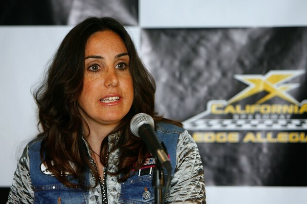 AVONDALE, AZ - NOVEMBER 10:  California Speedway President Gillian Zucker, speaks to the media regarding changes to the California Speedway footprint, prior to practice for the NASCAR Nextel Cup Series Checker Auto Parts 500, on November 10, 2006 at Phoenix International Raceway in Avondale, Arizona.  (Photo by Rusty Jarrett/Getty Images for NASCAR)