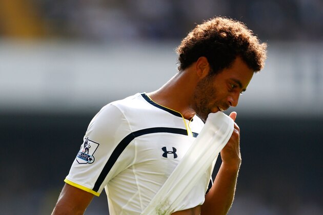 LONDON, ENGLAND - SEPTEMBER 21:  Mousa Dembele of Spurs reacts during the Barclays Premier League match between Tottenham Hotspur and West Bromwich Albion at White Hart Lane on September 21, 2014 in London, England.  (Photo by Julian Finney/Getty Images)
