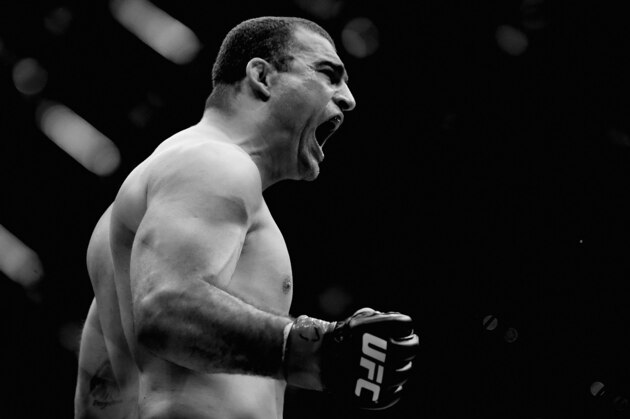 BRISBANE, AUSTRALIA - DECEMBER 07:  (This digital image has been converted to black & white) Mauricio 'Shogun' Rua reacts after knocking out James Te Huna in their light heavyweight fight during the UFC Fight Night event at Brisbane Entertainment Centre on December 7, 2013 in Brisbane, Australia.  (Photo by Chris Hyde/Getty Images)
