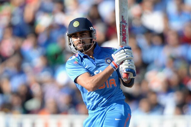 BIRMINGHAM, ENGLAND - SEPTEMBER 07:  Virat Kohli of India bats during the NatWest International T20 between England and India at Edgbaston on September 7, 2014 in Birmingham, England.  (Photo by Gareth Copley/Getty Images)