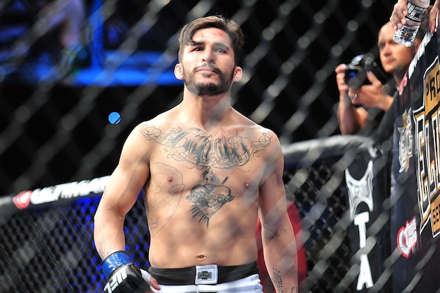Feb 2, 2013; Las Vegas, NV, USA; Ian McCall during UFC 156 at the Mandalay Bay Events Center. Mandatory Credit: Gary A. Vasquez-USA TODAY Sports