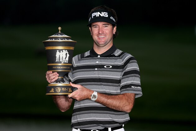 SHANGHAI, CHINA - NOVEMBER 09:  Bubba Watson of the USA poses with the trophy after winning the WGC - HSBC Champions at the Sheshan International Golf Club on November 9, 2014 in Shanghai, China.  (Photo by Andrew Redington/Getty Images)
