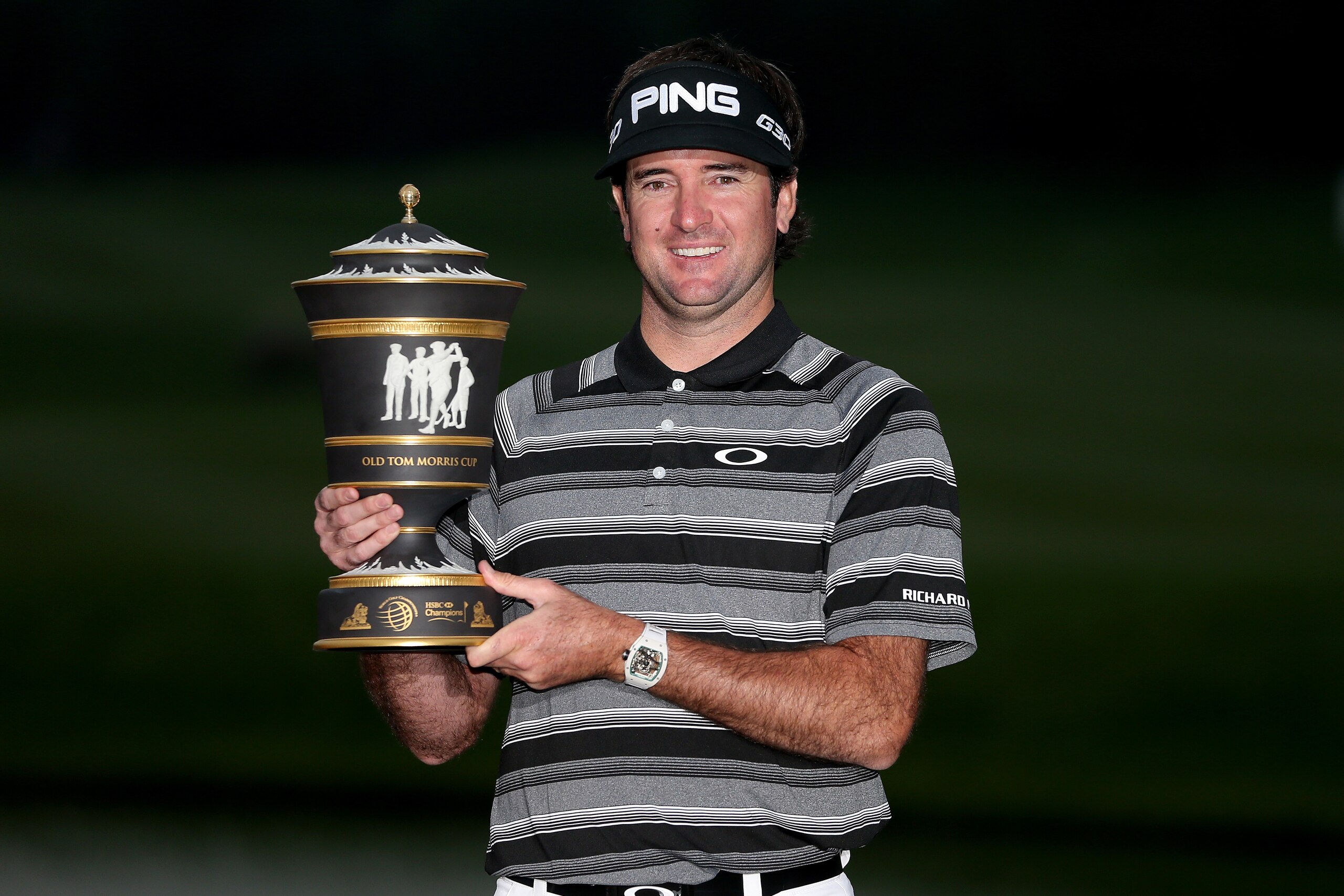 SHANGHAI, CHINA - NOVEMBER 09:  Bubba Watson of the USA poses with the trophy after winning the WGC - HSBC Champions at the Sheshan International Golf Club on November 9, 2014 in Shanghai, China.  (Photo by Andrew Redington/Getty Images)
