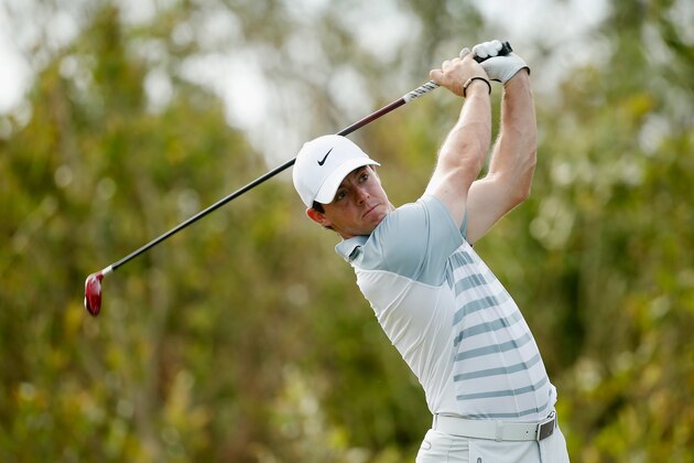 SOUTHAMPTON, BERMUDA - OCTOBER 15:  Rory McIlroy of Northern Ireland hits his tee shot on the fourth hole during the final day of the PGA Grand Slam of Golf at Port Royal Golf Course on October 15, 2014 in Southampton, Bermuda.  (Photo by Scott Halleran/Getty Images)