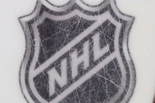 BUFFALO, NY - OCTOBER 18: A view of the NHL ice logo during a game between the Buffalo Sabres and the Boston Bruins on October 18, 2014 at the First Niagara Center in Buffalo, New York.  (Photo by Bill Wippert/NHLI via Getty Images)