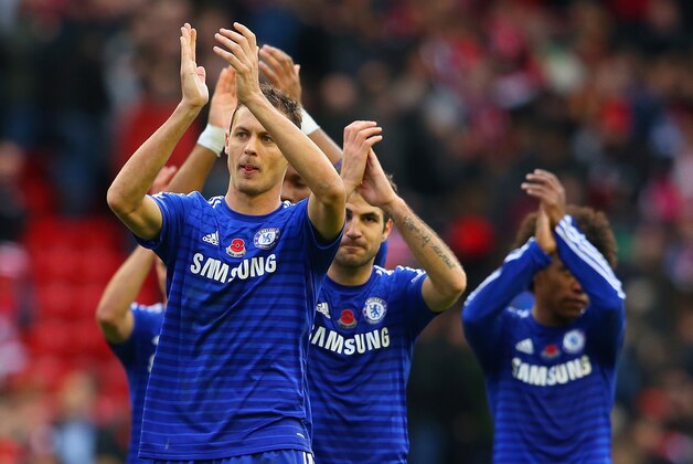 LIVERPOOL, ENGLAND - NOVEMBER 08: Nemanja Matic of Chelsea applauds the fans after the Barclays Premier League match between Liverpool and Chelsea at Anfield on November 8, 2014 in Liverpool, England.  (Photo by Alex Livesey/Getty Images)