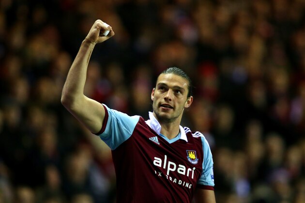 SUNDERLAND, ENGLAND - MARCH 31:  Andy Carroll of West Ham celebrates after scoring the opening goal during the Barclays Premier League match between Sunderland and West Ham United at the Stadium of Light on March 31, 2014 in Sunderland, England.  (Photo by Jan Kruger/Getty Images)