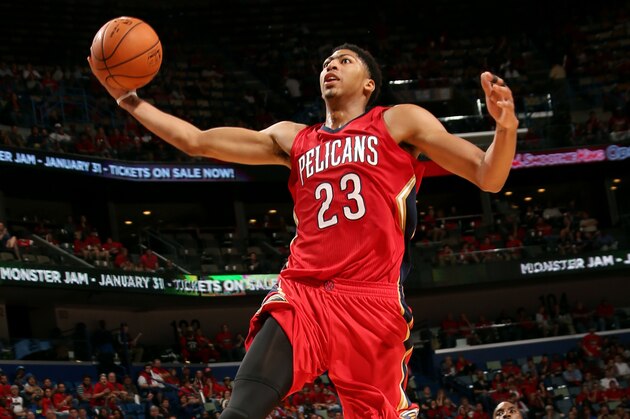 NEW ORLEANS, LA - OCTOBER 28: Anthony Davis #23 of the New Orleans Pelicans dunks against the Orlando Magic on October 28, 2014 at Smoothie King Center in New Orleans, LA. NOTE TO USER: User expressly acknowledges and agrees that, by downloading and or using this photograph, User is consenting to the terms and conditions of the Getty Images License Agreement. Mandatory Copyright Notice: Copyright 2014 NBAE (Photo by Layne Murdoch/NBAE via Getty Images)