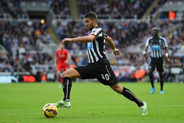 NEWCASTLE UPON TYNE, ENGLAND - NOVEMBER 01:  Newcastle player Mehdi Abeid in action during the Barclays Premier League match between Newcastle United and Liverpool at St James' Park on November 1, 2014 in Newcastle upon Tyne, England.  (Photo by Stu Forster/Getty Images)