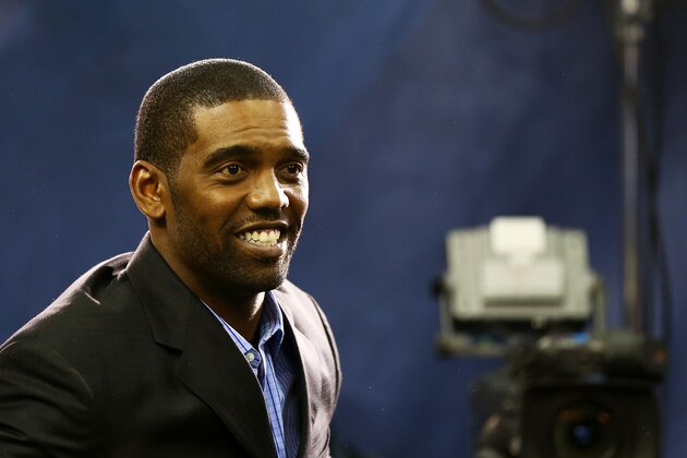 NEWARK, NJ - JANUARY 28:  Former NFL player Randy Moss attends Super Bowl XLVIII Media Day at the Prudential Center on January 28, 2014 in Newark, New Jersey.  Super Bowl XLVIII will be played between the Seattle Seahawks and the Denver Broncos on February 2.  (Photo by Elsa/Getty Images)