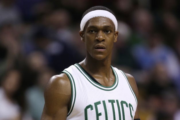 Boston Celtics guard Rajon Rondo (9) during the second quarter of an NBA basketball game in Boston, Friday, Nov. 7, 2014. (AP Photo/Charles Krupa)