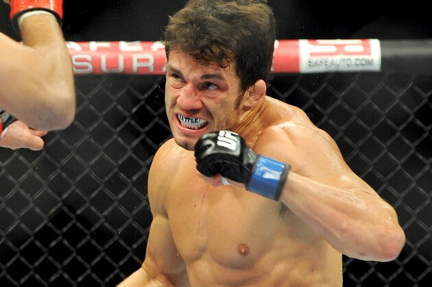 Jul 27, 2013; Seattle, WA, USA;  Jake Ellenberger during his welterweight bout against Rory MacDonald (not pictured) at Key Arena. MacDonald won. Mandatory Credit: Jayne Kamin-Oncea-USA TODAY Sports