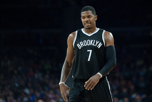 Nov 1, 2014; Auburn Hills, MI, USA; Brooklyn Nets guard Joe Johnson (7) during the third quarter against the Detroit Pistons at The Palace of Auburn Hills. Mandatory Credit: Tim Fuller-USA TODAY Sports