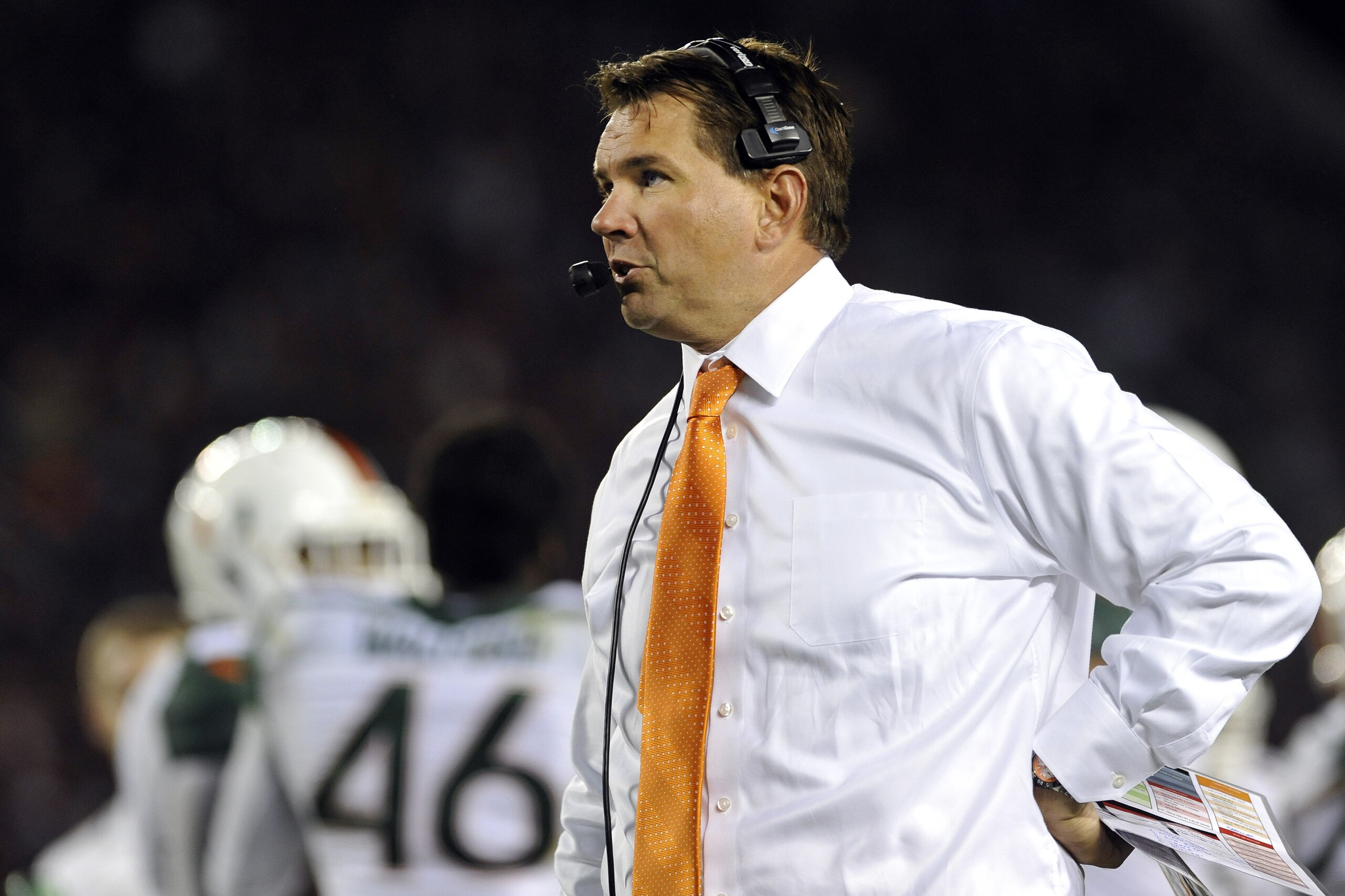 BLACKSBURG, VA - OCTOBER 23: Head coach Al Golden of the Miami Hurricanes looks on in the first half against the Virginia Tech Hokies at Lane Stadium on October 23, 2014 in Blacksburg, Virginia. (Photo by Michael Shroyer/Getty Images)