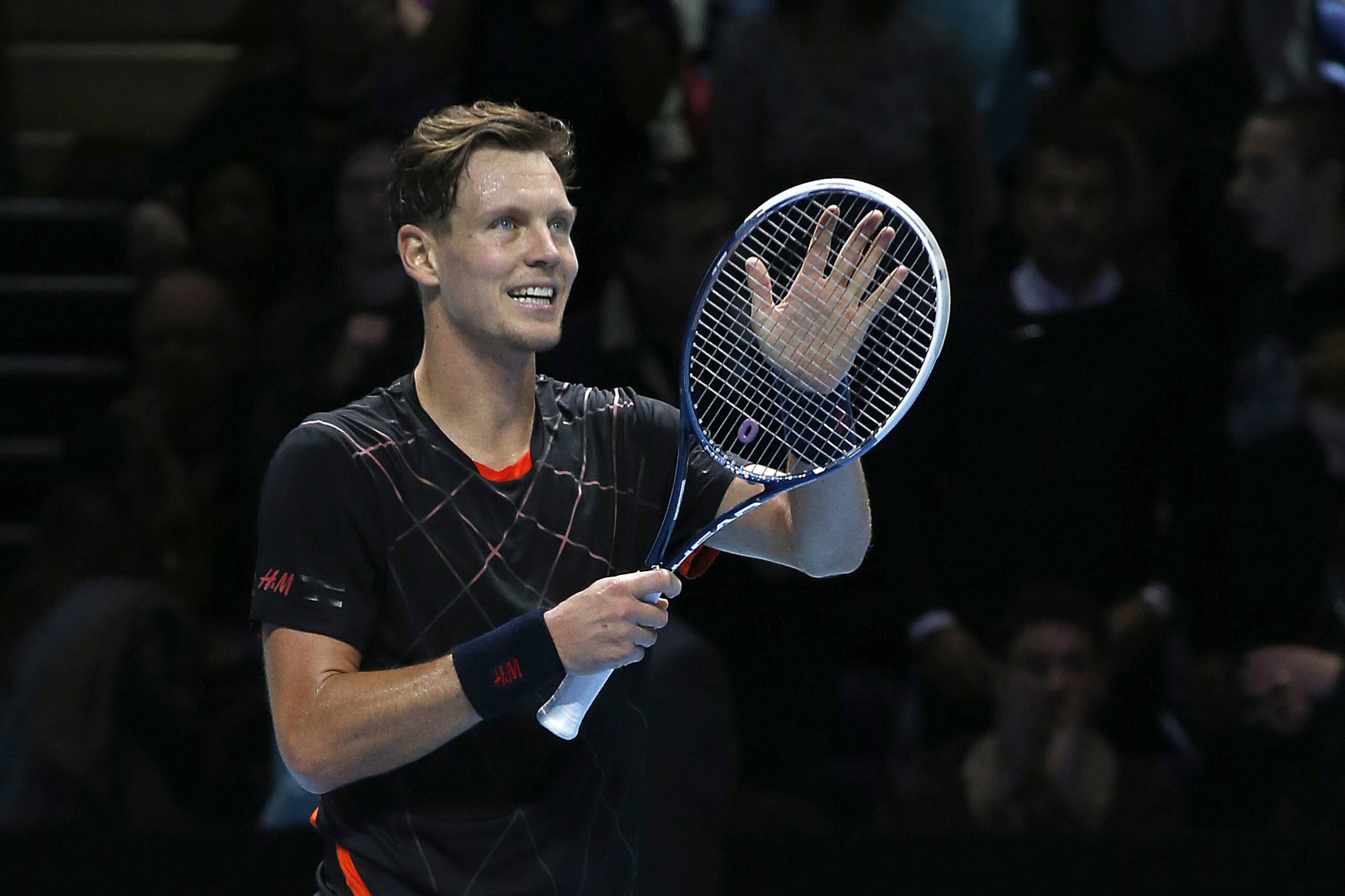 Czech Republic's Tomas Berdych reacts after defeating Croatia's Marin Cilic following their singles ATP World Tour tennis finals match at the O2 arena in London, Wednesday, Nov. 12, 2014. (AP Photo/Alastair Grant) Czech Republic's Tomas Berdych reacts after defeating Croatia's Marin Cilic following their singles ATP World Tour tennis finals match at the O2 arena in London, Wednesday, Nov. 12, 2014. (AP Photo/Alastair Grant)