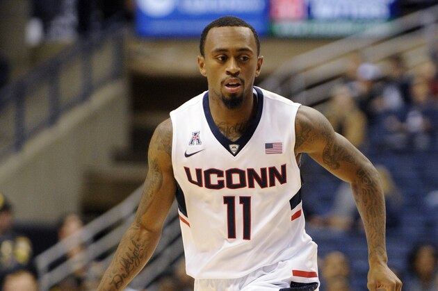 Connecticut's Ryan Boatright (11) during the first half of an NCAA men's college exhibition basketball game against Southern Connecticut in Storrs, Conn., on Tuesday, Nov. 4, 2014. (AP Photo/Fred Beckham)