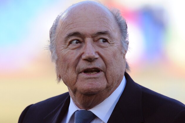 MARRAKECH, MOROCCO - DECEMBER 21:  FIFA President Sepp Blatter looks on before the FIFA Club World Cup 3rd Place Match between Guangzhou Evergrande FC and Atletico Mineiro at the Marrakech Stadium on December 21, 2013 in Marrakech, Morocco. (Photo by Steve Bardens/Getty Images)