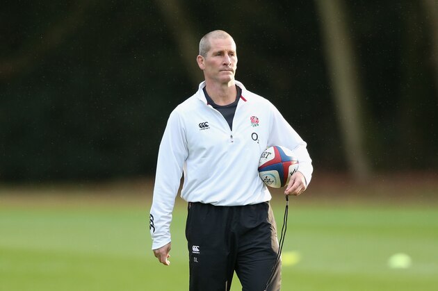 BAGSHOT, ENGLAND - NOVEMBER 10:  Stuart Lancaster, the England head coach looks on during the England training session held at Pennyhill Park on November 10, 2014 in Bagshot, England.  (Photo by David Rogers/Getty Images)