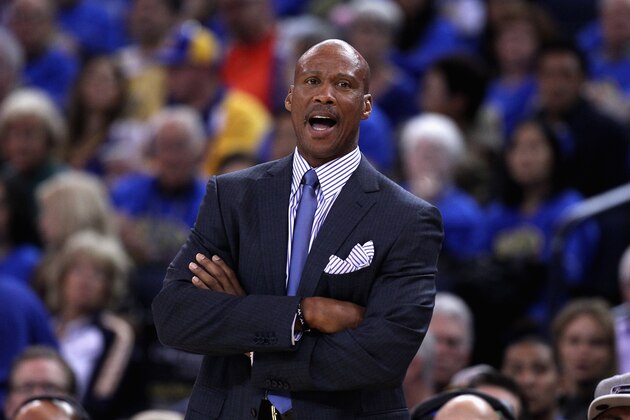 OAKLAND, CA - NOVEMBER 01:  Head coach Byron Scott of the Los Angeles Lakers stands on the side of the court during their game against the Golden State Warriors at ORACLE Arena on November 1, 2014 in Oakland, California. NOTE TO USER: User expressly acknowledges and agrees that, by downloading and or using this photograph, User is consenting to the terms and conditions of the Getty Images License Agreement.  (Photo by Ezra Shaw/Getty Images)