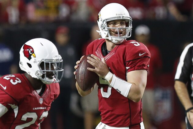 Arizona Cardinals quarterback Drew Stanton (5) throws against the St. Louis Rams during the second half of an NFL football game, Sunday, Nov. 9, 2014, in Glendale, Ariz. (AP Photo/Ross D. Franklin)