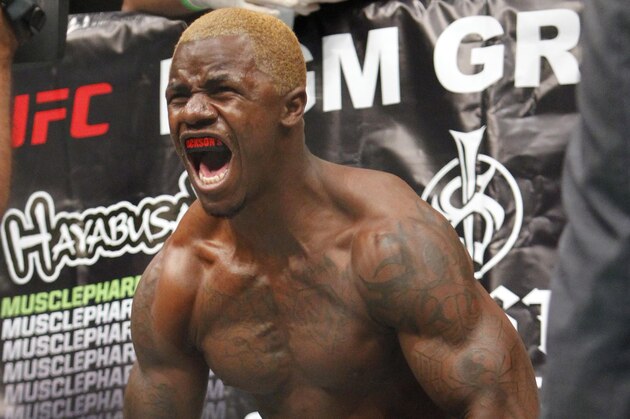 Melvin Guillard prepares for his UFC lightweight mixed martial arts match against Shane Roller, Saturday, July 2, 2011 at The MGM Grand Garden Arena in Las Vegas. Guillard won by TKO. (AP Photo/Eric Jamison)