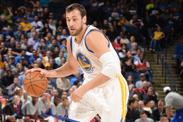 OAKLAND, CA - NOVEMBER 5: Andrew Bogut #12 of the Golden State Warriors drives against the Golden State Warriors on November 5, 2014 at Oracle Arena in Oakland, California. NOTE TO USER: User expressly acknowledges and agrees that, by downloading and or using this photograph, user is consenting to the terms and conditions of Getty Images License Agreement. Mandatory Copyright Notice: Copyright 2014 NBAE (Photo by Noah Graham/NBAE via Getty Images)