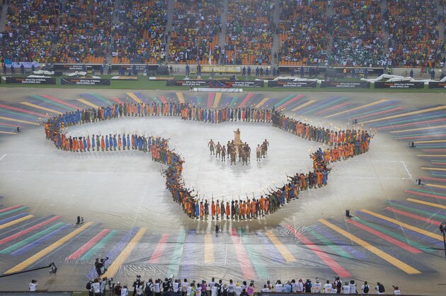 JOHANNESBURG, SOUTH AFRICA - FEBRUARY 10:  A general view during the closing ceremony prior to the 2013 Africa Cup of Nations Final between Nigeria and Burkina Faso at the National Stadium in Soweto, on Februay 10, 2013 in Johannesburg, South Africa. (Photo by Manus van Dyk  / Gallo Images/Getty Images)