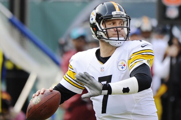 Pittsburgh Steelers quarterback Ben Roethlisberger (7) prepares to throw a pass during the first half of an NFL football game against the New York Jets, Sunday, Nov. 9, 2014, in East Rutherford, N.J. (AP Photo/Bill Kostroun)