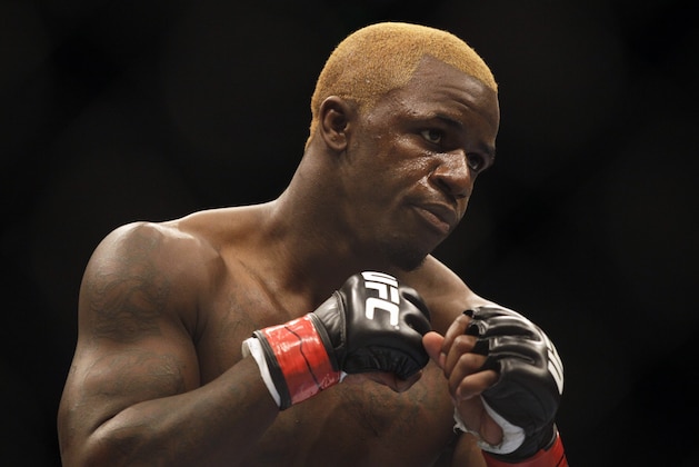 Melvin Guillard battles in a lightweight UFC mixed martial arts fight on Friday, Jan. 20, 2012, in Nashville, Tenn. (AP Photo/Mark Humphrey)
