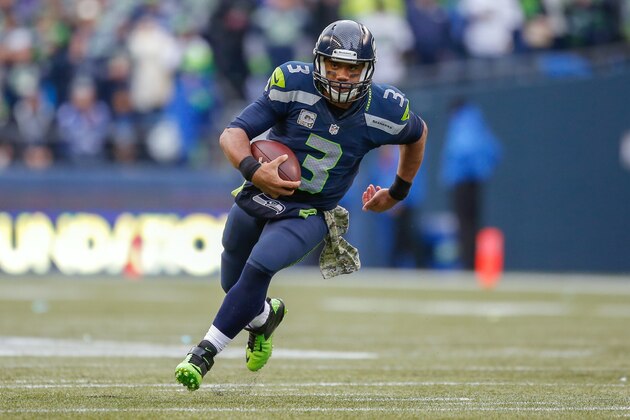 SEATTLE, WA - NOVEMBER 09:  Quarterback Russell Wilson #3 of the Seattle Seahawks rushes against the New York Giants at CenturyLink Field on November 9, 2014 in Seattle, Washington.  (Photo by Otto Greule Jr/Getty Images)