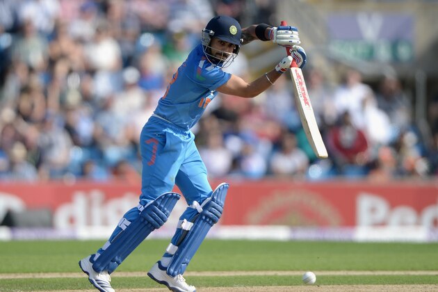 LEEDS, ENGLAND - SEPTEMBER 05:  Virat Kohli of India bats during the 5th Royal London One Day International between England and India at Headingley on September 5, 2014 in Leeds, England.  (Photo by Gareth Copley/Getty Images)