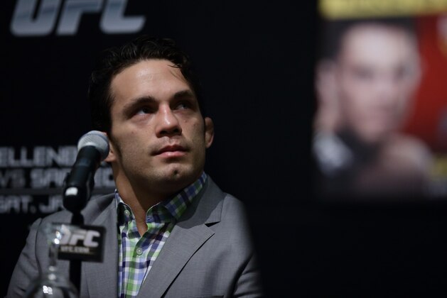 SINGAPORE - NOVEMBER 06:  Jake 'The Juggernaught' Ellenberger, UFC #4 ranked Welterweight attends the Ultimate Fighting Championship (UFC) press conference at Marina Bay Sands on November 6, 2013 in Singapore. The first ever UFC event in Southeast Asia will make its debut at the Marina Bay Sands on Saturday, Jan 4, 2014 and will feature a five round welterweight bout between two world class fighters - Jake 'The Juggernaught' Ellenberger and former Strikeforce champion Tarec 'Sponge' Saffiedine.  (Photo by Suhaimi Abdullah/Suhaimi Abdullah/Getty Images for SPO,UFC)