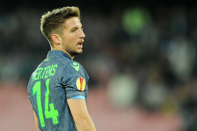 NAPLES, ITALY - NOVEMBER 6 : Dries Mertens of Napoli in action during the UEFA Europa League football match between SSC Napoli and BSC Young Boys at the San Paolo Stadium on November 6, 2014 in Naples, Italy. (Photo by Francesco Pecoraro/Getty Images)