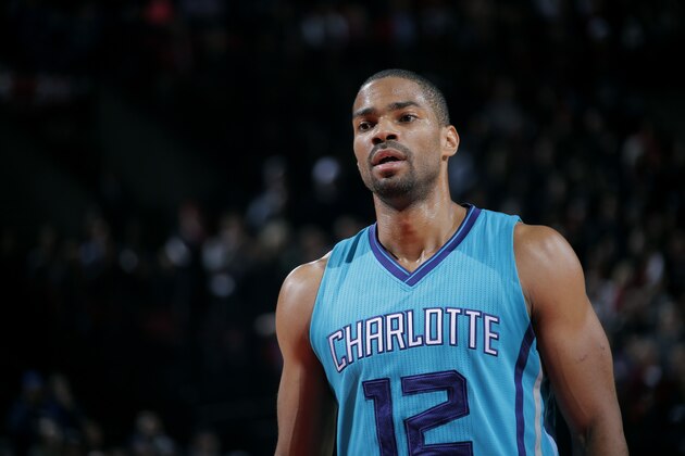 PORTLAND, OR - NOVEMBER 11: Gary Neal #12 of the Charlotte Hornets stands on the court during a game against the Portland Trail Blazers on November 2, 2014 at the Moda Center Arena in Portland, Oregon. NOTE TO USER: User expressly acknowledges and agrees that, by downloading and or using this photograph, user is consenting to the terms and conditions of the Getty Images License Agreement. Mandatory Copyright Notice: Copyright 2014 NBAE (Photo by Rocky Widner/NBAE via Getty Images)