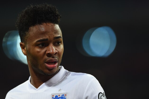 LONDON, ENGLAND - NOVEMBER 15:  Raheem Sterling of England looks on during the EURO 2016 Qualifier Group E match between England and Slovenia at Wembley Stadium on November 15, 2014 in London, England.  (Photo by Shaun Botterill/Getty Images)