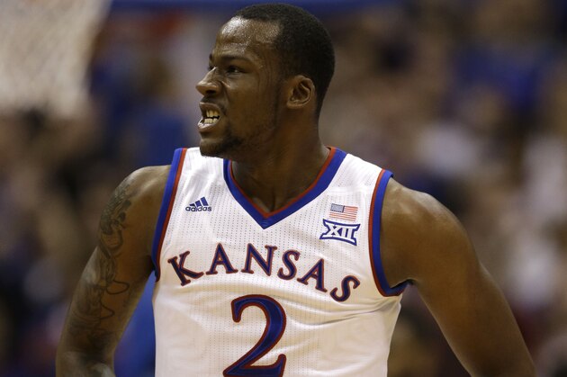 Kansas forward Cliff Alexander (2) during the second half of an NCAA college basketball game against UC Santa Barbara in Lawrence, Kan., Friday, Nov. 14, 2014. Kansas defeated UC Santa Barbara 69-59. (AP Photo/Orlin Wagner)