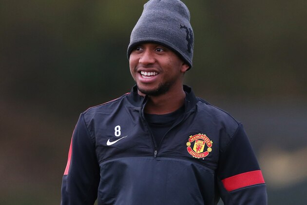MANCHESTER, ENGLAND - NOVEMBER 19:  Anderson of Manchester United looks on during a training session at Carrington Training Ground on November 19, 2012 in Manchester, England.  (Photo by Alex Livesey/Getty Images)