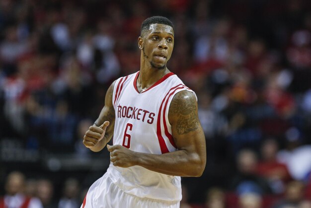 Nov 1, 2014; Houston, TX, USA; Houston Rockets forward Terrence Jones (6) reacts after a play during the fourth quarter against the Boston Celtics at Toyota Center. Mandatory Credit: Troy Taormina-USA TODAY Sports