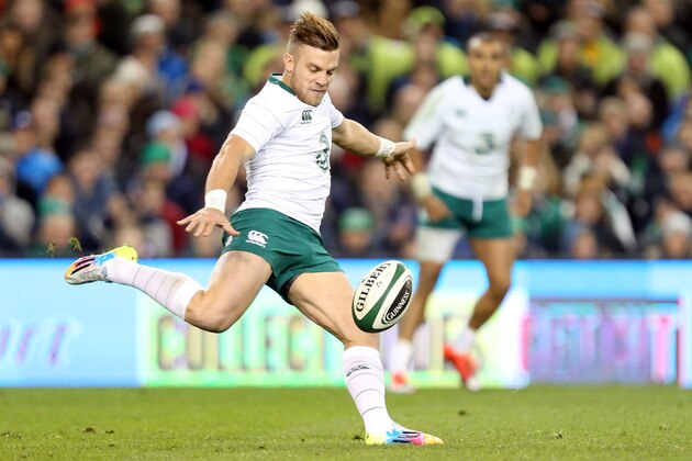 DUBLIN, IRELAND - NOVEMBER 08: Ian Madigan of of Ireland during the Castle Lager Outgoing Tour match between Ireland and South Africa at AVIVA Stadium on November 08, 2014 in Dublin, Ireland. (Photo by Steve Haag/Gallo Images/Getty Images)