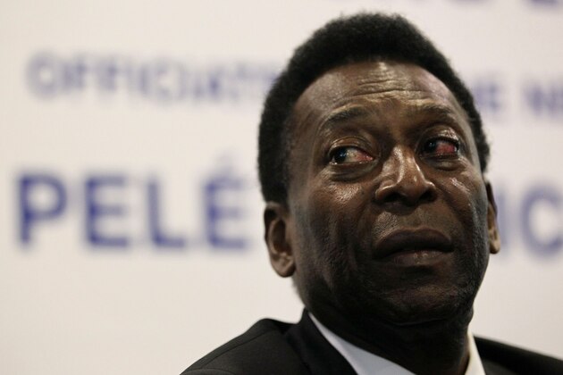 SINGAPORE - MARCH 03:  Football legend Pele speaks to the media at a press conference on March 3, 2011 at Jalan Besar Stadium, in Singapore. The press conference announced a partnership with Courts and launched the start of the New York Cosmos Asia Tour 2011 involving football stars Pele, Eric Cantona and Cobi Jones. The tour will visit Singapore and Hong Kong and involves a number of activities to spread goodwill through sport.  (Photo by Chris McGrath/Getty Images)