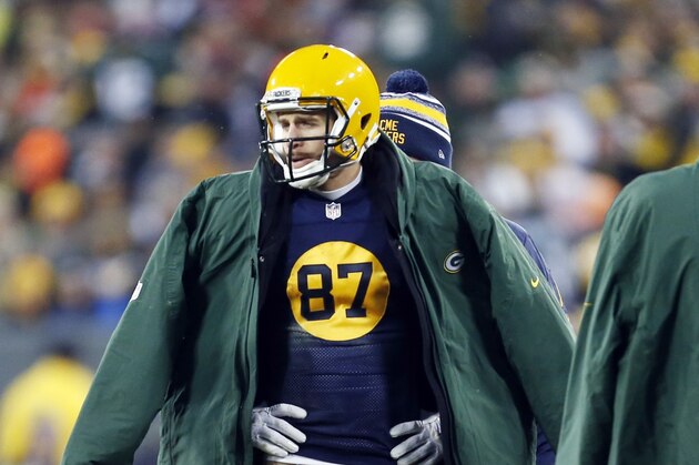 Green Bay Packers' Jordy Nelson during the first half of an NFL football game against the Philadelphia Eagles Sunday, Nov. 16, 2014, in Green Bay, Wis. (AP Photo/Mike Roemer)